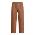 thumbnail image 6 of Men's Baggy Sweatpants Athletic Loose Wide Leg Elastic Waist Lounge Relaxed Open Bottom Joggers Pants with Pockets Brown 2XL, 6 of 7