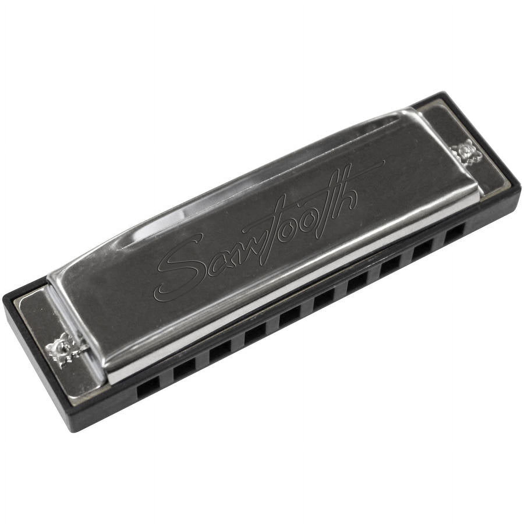 Sawtooth Chrome Plated Screamer Harmonica 7 Pack with Cases and Cloths