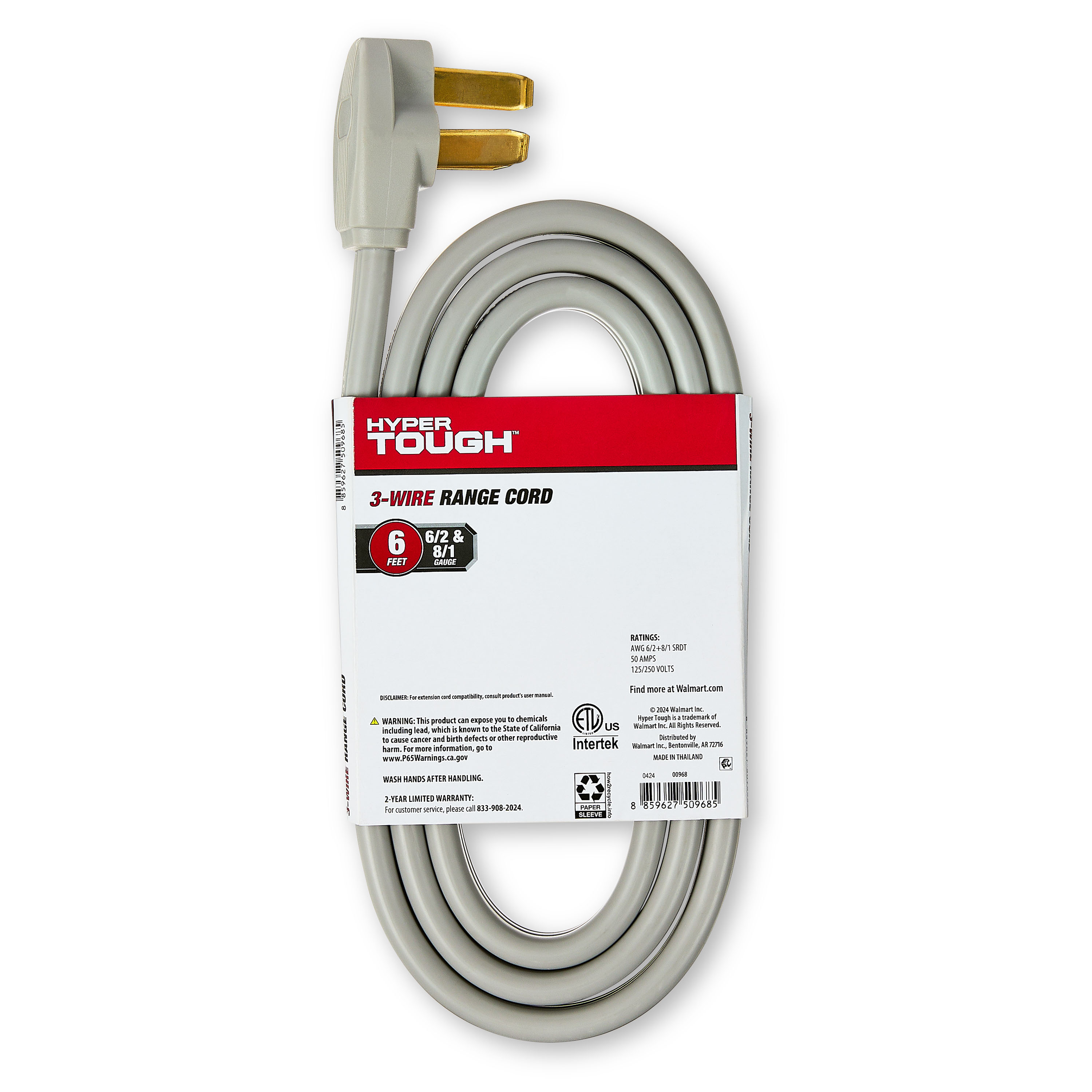 Hyper Tough 6-Foot 3-Wire Range Cord, 50 Amps photo 2