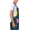 thumbnail image 3 of Pofeuu Astronaut With USA Flag Print Waterproof Apron with Pockets Adjustable Cooking Aprons Kitchen Bib for Baking Household Cleaning, 3 of 8