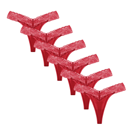 Fulorrnie Underwear for Women Plus Size Cheeky Breathable Comfort Panties Cute Thong Elastic Waist Seamless Panty Red XXL