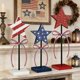 thumbnail image 5 of Independence Day Wooden Five Pointed Star Tabletop Standing Ornament Festive Party Decoration And Handcrafted Artwork, 5 of 7