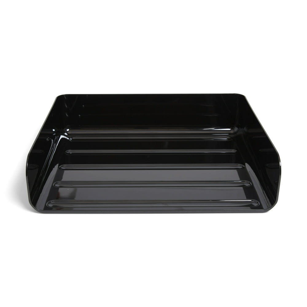 TRU RED Side Load Stackable Plastic Letter Tray Blk TR55327 Walmart