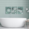 thumbnail image 5 of Dandelion Wall Art Bathroom Decor Teal and White Painting Canvas 3 Piece Rustic Flower Artwork for Kitchen Living Room Wall Decor Framed Ready to Hang, 5 of 6