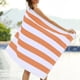 thumbnail image 5 of Toalla de playa a rayas, toalla de baño grande, ligera, para adultos, súper absorbente, para natación Naranja, 5 of 7