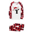 thumbnail image 5 of Linfrsh Christmas Silk Pajamas Christmas Pajamas Family Christmas Pajamas for Women Men Kids, Reindeer and Red Plaid Print Long-sleeve Family Matching Set Light Yellow,M, 5 of 7