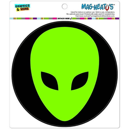 Head Car Magnet - Alien Head Roswell Automotive Car Refrigerator Locker Vinyl Magnet