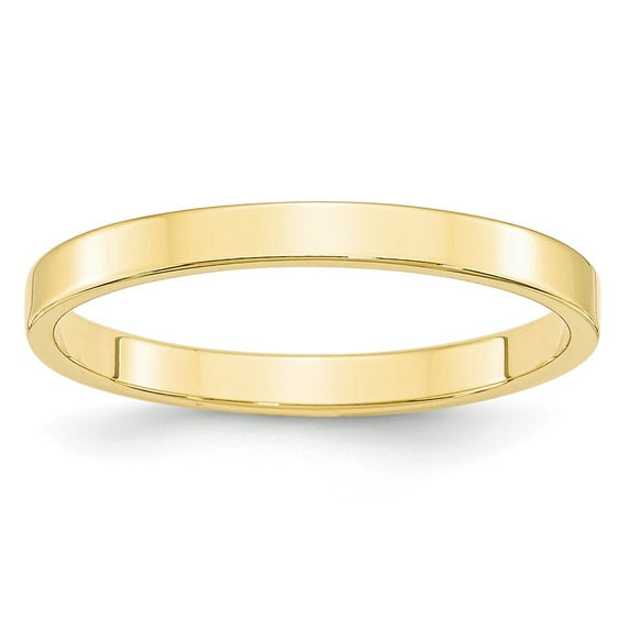 10K Yellow Gold Ring Band Wedding Standard Flat 2.5mm LTW Size 4