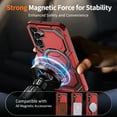 thumbnail image 6 of Allytechgroup Slim Case for Samsung Galaxy A16 5G with Stand, Compatible with Magsafe Built-in  Kickstand Rugged Heavy Duty Durable Cover Case Shockproof Magnetic Protective for Women Men, Red, 6 of 7