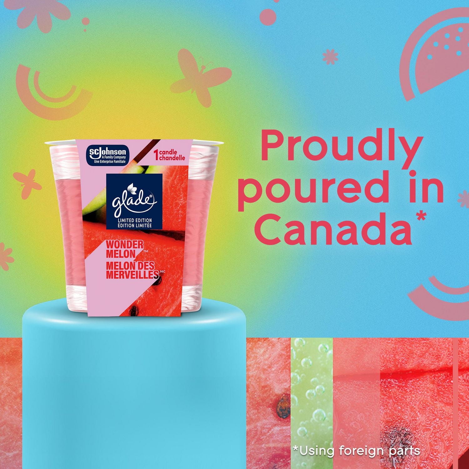 Glade® Scented Candle Air Freshener, Wonder Melon™, 1-Wick Candle