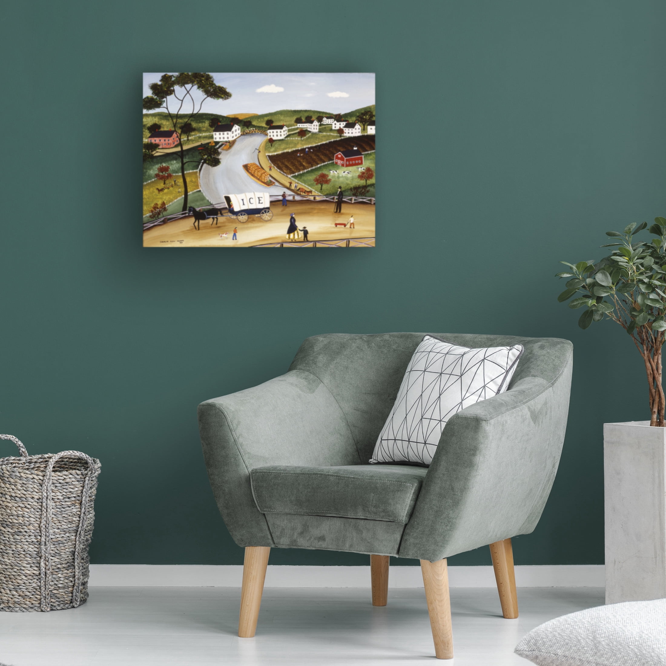Canvas Wall Art - C Munro 'Crossing The Canal' Wall Art for Living Room, Bedroom, or Office Décor by Trademark Fine Art - 32 x 24 Inches