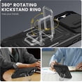 thumbnail image 4 of for iPhone 15 Pro Max Case, with Slide Camera Cover & Built-in Rotating Kickstand Ring & Front Glass Screen Protector Phone Case for iPhone 15 Pro Max 6.7 inch, Black, 4 of 11