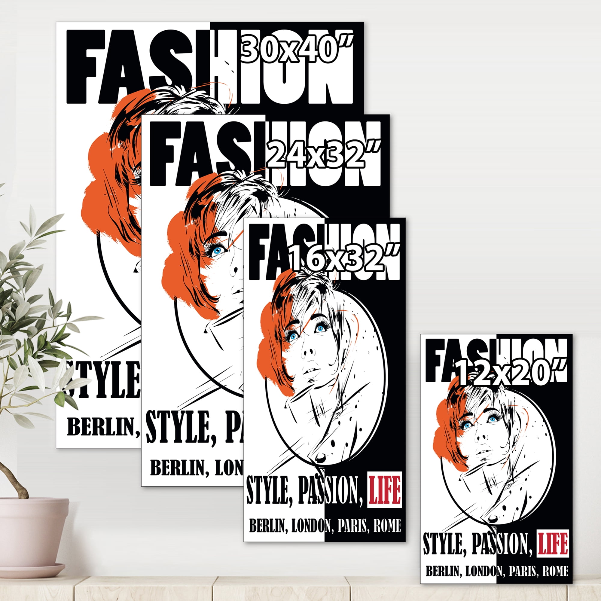 Designart ' Style Passion Life Fashion Woman IV ' Vintage Canvas Wall Art Print