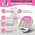 thumbnail image 6 of PINGKO Pedometer for Walking, Step Counter for Walking with Large Digital Display, Step Tracker for Men Women Kids Adults Seniors - Pink, 6 of 7