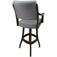 thumbnail image 2 of Casa Extra Tall 34" Solid Wood Bar Stool - Hemsath Slate Fabric - Brown Honey, 2 of 3