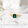thumbnail image 4 of Created Emerald Solitaire Ring with Diamond for Women - Celtic Knot Ring (1.6 Carat), 14K Yellow Gold, US 13.00, 4 of 8