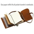 thumbnail image 3 of Lined Pocket Traveler's Notebook Journal Paper Refills 3 Pack Cream Ruled Inserts for Small Passport Refillable Leather Travel Journals - 5 x 3.65. Soft Cover Thick Spare Grid Paper TN Travel Diary, 3 of 6