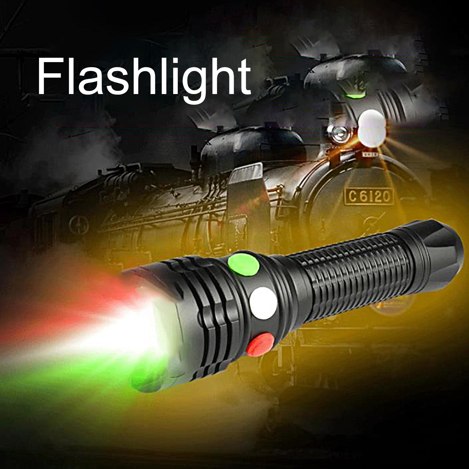 Dream Lifestyle Signal Torch 7 Levels Adjustable Portable Waterproof  Battery Powered High-power Illumination Magnetic Base High Brightness Red  White