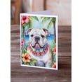 thumbnail image 2 of English Bulldog Luau Greeting Cards Pack of 8 7 in x 5 in, 2 of 3