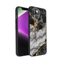 thumbnail image 1 of Compatible with iPhone 14 Plus Phone Case, Black And White Golden Marble 31 Case Men Women, Flexible Silicone Shockproof Case for iPhone 14 Plus, 1 of 1