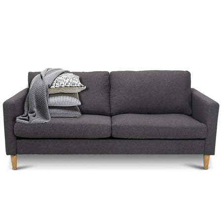 Costway Modern Fabric Couch Loveseat Sofa Lounge Sleeper Upholstered Bed