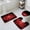 Red, variant on Teal Black Floral Bath Mat 3 Piece Bathroom Rug Set, Modern Minimalist Ombre Botanical Non Slip Bath Rug Contour Mat and Toilet Lid Cover, Absorbent Shower Mats Soft Bath Rugs and Mats Sets