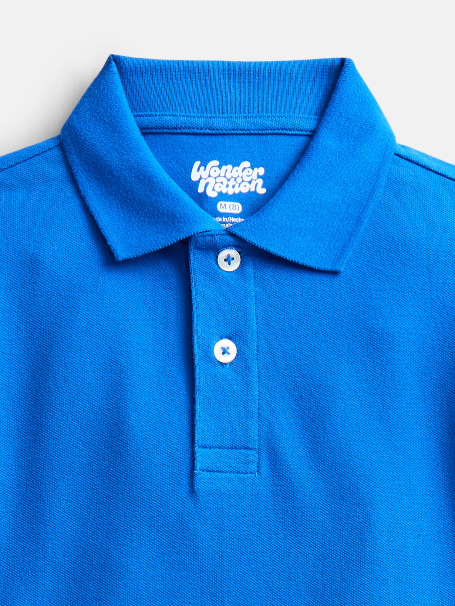 Wonder Nation Boys School Uniform Pique Polo Shirt with Short Sleeves, Size 4-18