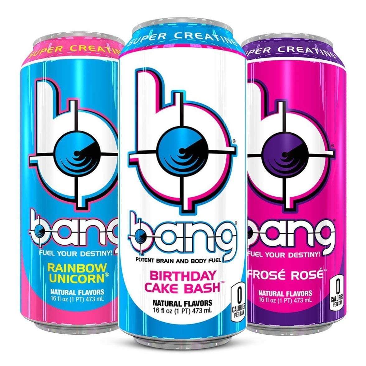 Bang Energy Drink Variety Birthday Cake Bash Frose Rose Rainbow Unicorn 16 Ounces Pack Of 12 Walmart Com