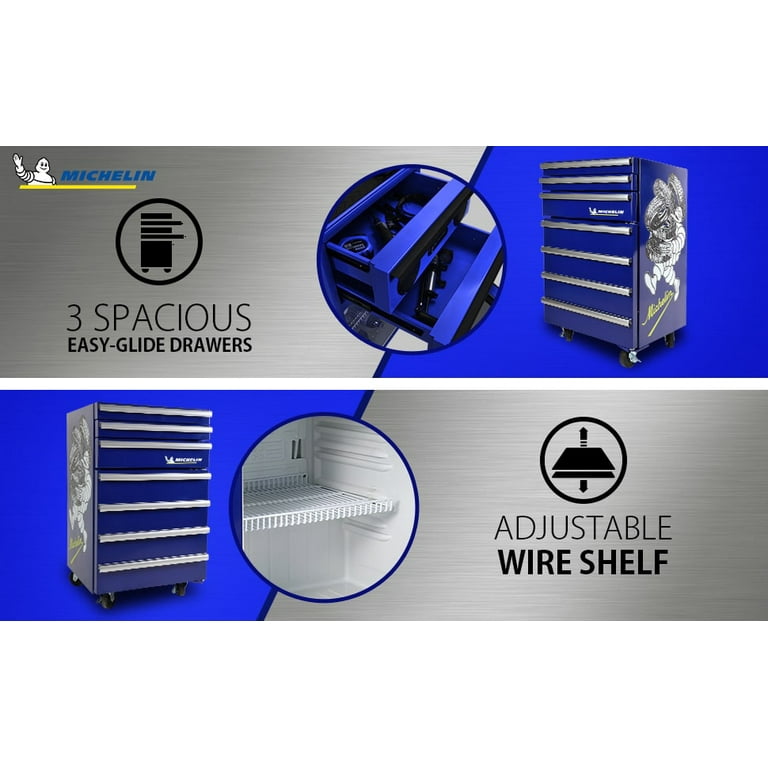 Michelin Tool Chest Compact Fridge, 1.8 Cu ft. (50L), Blue, with