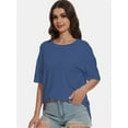 thumbnail image 5 of Women's Short Sleeve Crew Neck T-Shirt - Relaxed Fit, Soft Casual Tee, 5 of 6