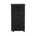 thumbnail image 3 of Riverbay Furniture 8-Drawer Transitional Wood Rolling Storage Cart in Black, 3 of 20