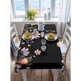 thumbnail image 3 of Black Spring Floral Rectangle Tablecloth, Elegant Flowers Farmhouse Botanical Waterproof & StainResistant Tablecloth, Washable Oil-proof Table Cover for Dining/Party/Wedding/Camping/Buffet 60x84 In, 3 of 9