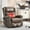 Brown+Gray, variant on Leumius Swivel Rocker Recliner Chair with Vibration Massage and Lumbar Heating,Ergonomic Lounge Chair with Rocking Function,Rivet Design,Red