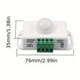 thumbnail image 2 of CHUANK 1pc DC 12V 24V 8A Automatic Adjust PIR Motion Sensor Switch IR Infrared Detector Light Switch Module For LED Strip Light Lamp, 2 of 6