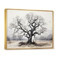 thumbnail image 2 of Designart "Grey Tree Silent " Floral Floater Framed Canvas Wall Art, 2 of 7