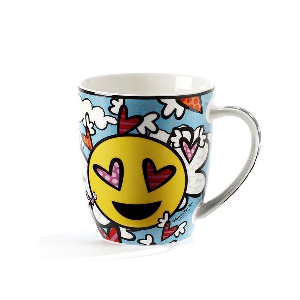 1 Romero Britto Cool Mug Emoji Design Hearts Coffee Bone China Mug Flying Heart by GiftCraft