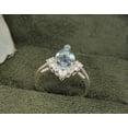 thumbnail image 4 of Aquamarine Halo Ring-Unique Aquamarine Wedding Ring-Natural Aquamarine Anniversary Ring For Her-Aqua Bridal Ring-925 Sterling Silver-R716, 4 of 23