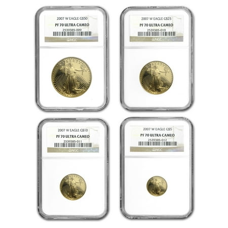 2007-W 4-Coin Proof Gold American Eagle Set PF-70 NGC