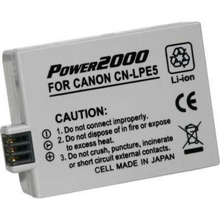 Power2000 LP-E5 7.4V 1500mAh Replacement Lithium-Ion Battery for Canon EOSRebel XSi Digital Cameras