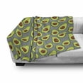 thumbnail image 3 of Avocado Soft Flannel Fleece Blanket, Pattern with Delicious Vegan Elements on Monochrome Zigzag Background Print, Cozy Plush for Indoor and Outdoor Use, 50" x 70", Black Brown Green, by Ambesonne, 3 of 6