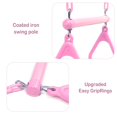 thumbnail image 4 of 18"" Pink Trapeze Swing Bar Rings 48"" Heavy Duty Plastic Coated Chains Swing Set Accessories Playground Swing Seat, 4 of 5