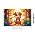 thumbnail image 3 of Adorable Puppy Print Backdrop Background Decor Photography Props Party Supplies Banner Birthday Decoration Photo Display, 3 of 4