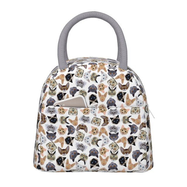 Easygdp Cute Cats Bolsa de Almuerzo Insulada Grande, Forro de Aluminio, Diseño Espacioso, a Prueba de Fugas, Ideal para Trabajo, Picnics, Viajes y Actividades al Aire Libre