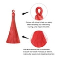 thumbnail image 3 of Uxcell 3.7" Silky Bookmark Tassels with Loop for DIY Craft Accessory, 12Pack Red, 3 of 5