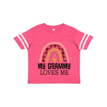

Inktastic My Grammy Loves Me Girls Boho Rainbow Gift Toddler Toddler Girl T-Shirt