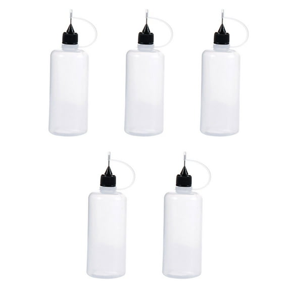 Vogacara 5 unids/lote, caja de almacenamiento de botellas de plástico práctica de presión precisa, buen sellado, jarrones de gran capacidad, papel DIY Juguetes de construcción Negro 15ml Vogacara FN010725-08