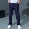 thumbnail image 2 of Bovxnpu Boys Dress Pants School Uniform Pants Cargo Style Boys Cargo Long Casual with Pockets Solid Color Pants, 2 of 8