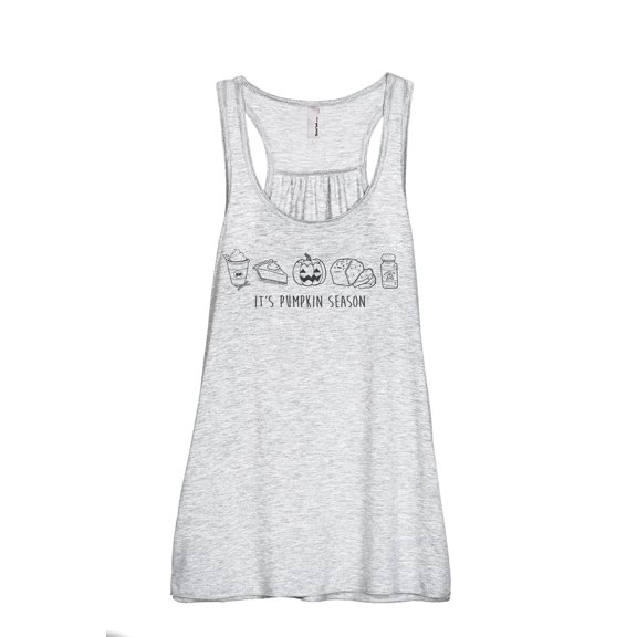 Pumpkin Season Women's Fashion Sleeveless Flowy Racerback Workout Yoga Tank Top Sport Grey Large