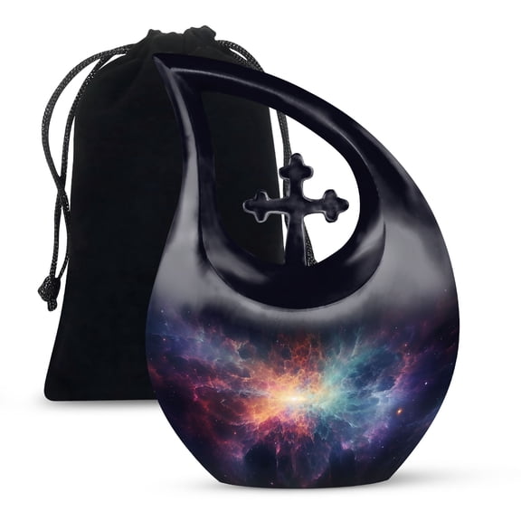 JAGSHASHI Nebula Different Galaxy Urn For Human Ashes Adult Male - Cremation Urns For Ashes - Cremation Urns For Women - Urns For Adult Male Ashes - 10 Inch With Velvet Bag - Funeral Urns For Men