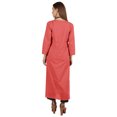 thumbnail image 5 of Moomaya Solid Long Kurti For Women Cotton Tunic 3/4 Sleeve Ethnic Formal Kurta w/ Pockets, 5 of 7